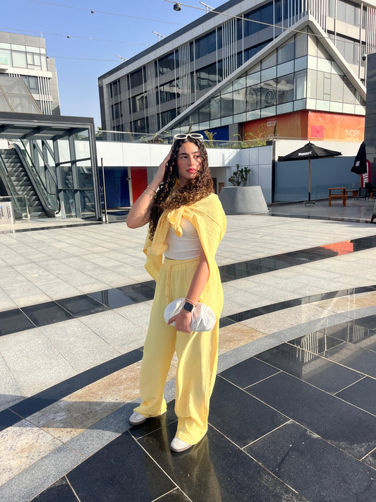 Yellow-Butter Linen Set