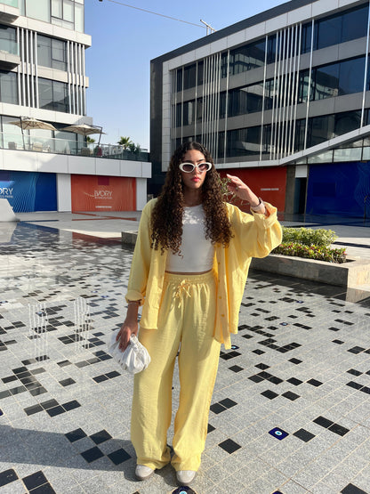 Yellow-Butter Linen Set